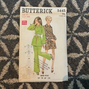 60's Butterick Pattern 5445 - Misses Dress/Tunic and Pants Pattern - Bust 32